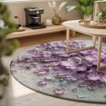thumbnail image 3 of Round Rugs 6Ft, Purple Flowers Abstract Round Area Rug Washable Indoor Throw Carpet, Vintage Country Floral Modern Art Soft Non Slip Circle Rug for Office Cabinet Home Decor Aesthetic, 3 of 8