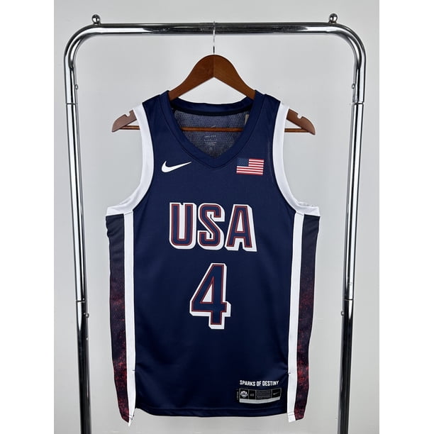 2024 Team USA dark blue 6 James 4 Curry 8 Leonard 7 Durant NBA Jersey