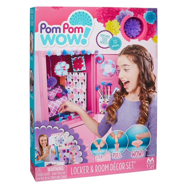 Set de decoración para casillero y habitación Pom Pom Wow de Maya Toys, 70 piezas