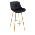 thumbnail image 2 of 30 Inch Velvet Dining Chairs, Modern Dining Chair with Golden Metal Legs, Simple Bar Stool Upholstered Dining Chairs, Counter Height Low Back(Black,Set of 2), 2 of 9