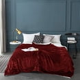 thumbnail image 2 of LBRO2M Sherpa Fleece Bed Blanket King Size Super Soft Fuzzy Plush Warm Cozy Fluffy Microfiber Couch Throw Velvet Double Reversible Blankets,Red, 2 of 6