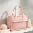 thumbnail image 2 of Tdxkok Large Capacity Travel Wash Bag Cosmetic Organizer Portable Toiletry Bag for Business Trips 11.02*7.87*5.12IN Pink, 2 of 9