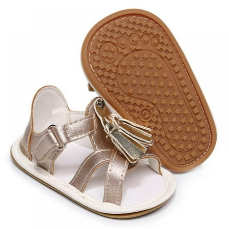

Girls PU Leather Soft Closed Toe Princess Flat Shoes Summer Sandals Soft Anti-Slip Sole Cute Flower Toddler Crib First Walker Shoes (Toddler/Little Kid)
