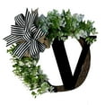 thumbnail image 2 of Wreath Clearance! Unique Last Name Year Round Front Door Wreath With Bow Welcome Sign Garland Creative 26 Letter Farmhouse Wreath For Front Door Spring All Seasons Outside Hanger Decor Gift, 2 of 4