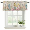 thumbnail image 2 of 2 Pack Valances for Windows, Colorful Floral Window Valances for Living Room/Bedroom/Bathroom, Farmhouse Country Dragonfly Butterfly Flower Light Filtering Kitchen Curtain Valance 42"W x18" L, 2 of 9