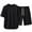 Black, variant on Mens 2 Piece T Shirt and Shorts Outfits Summer Casual Workout Athletic Set for Men Solid Color Short Sleeve Crewneck Sportswear Tracksuits
