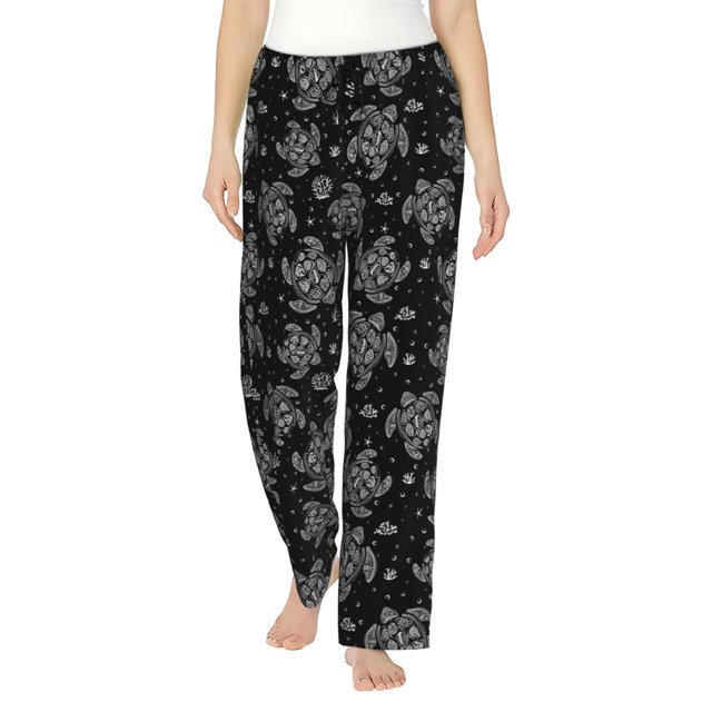 Balery Turtle Pantalones de pijama para mujer, pijamas ultraligeros, pantalones de estar por casa-XX-Large
