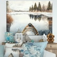 thumbnail image 2 of Designart Winter Canoe Scenery II Canvas Wall Art, 2 of 5