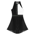 thumbnail image 5 of ZALDITA Women Lyrical Dance Costume Halter Neck Flowy Skirt Dress Ballet Leotard Dancewear Black&White S, 5 of 7