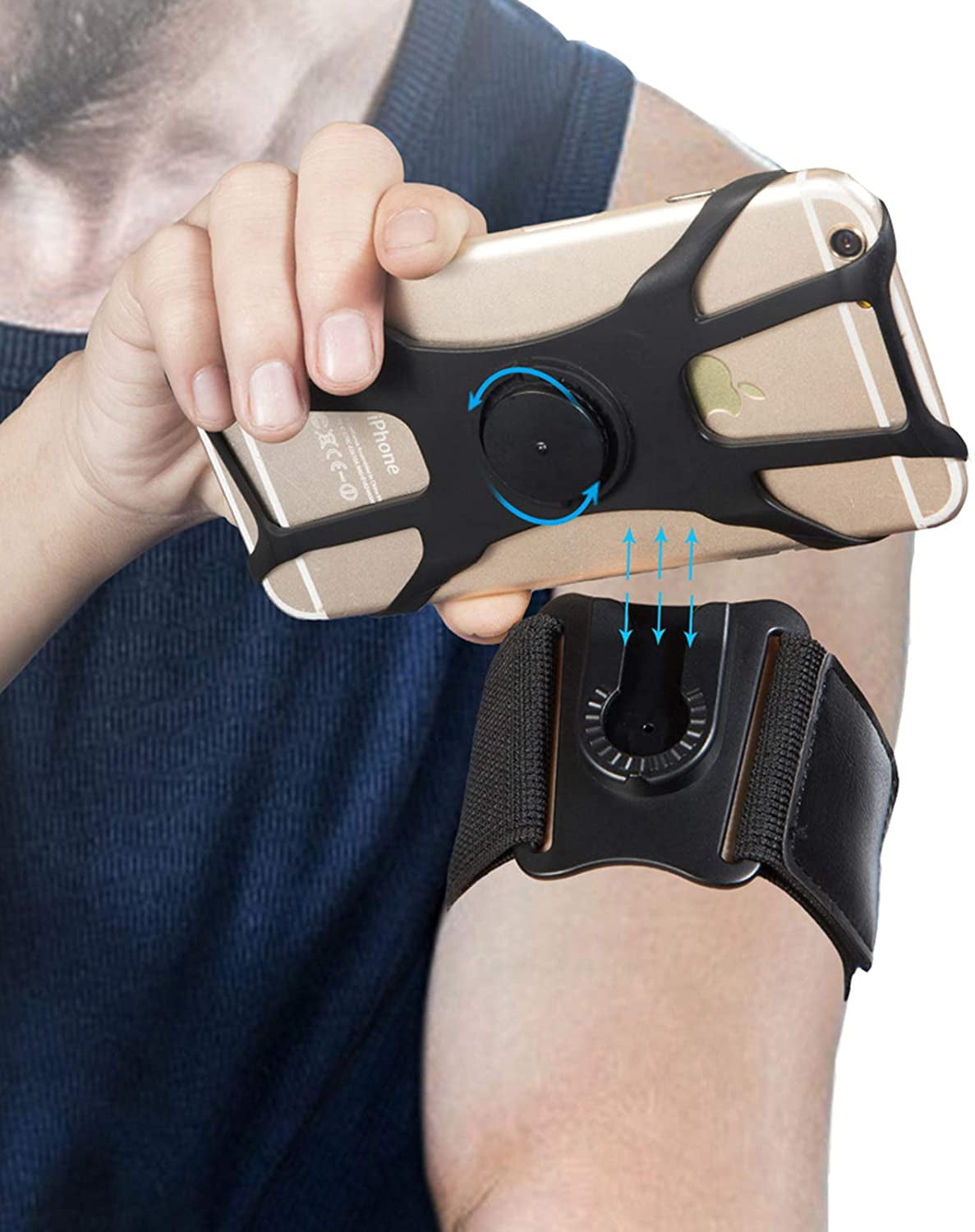 Outdoor 360° Rotating Sports Jogging Running Wrist Phone Holder W5S0 Band X5N1