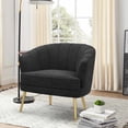 thumbnail image 6 of Andeworld Upholstered Accent Chair with Gold Metal Legs (Black), 6 of 7