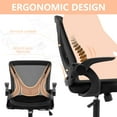 thumbnail image 3 of Ergonomic Office Chair Swivel Computer Desk Chair with Flip-up Armrests, Height Adjustable Mesh Chair with Lumbar Support for Home, Bedroom, Study, Black, 3 of 8