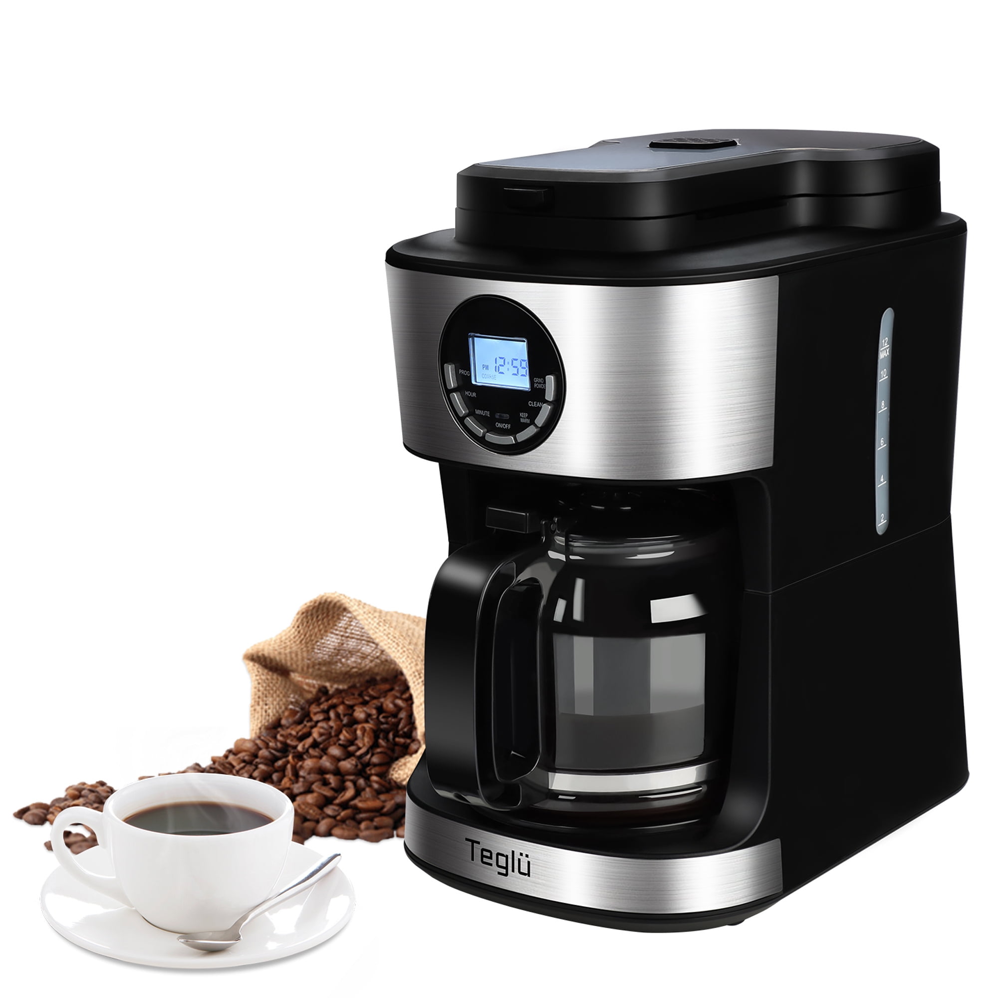 Taurus | Velvet | Coffemaker | Glass Jar 38.4 oz |modern Design Coffee machine|700 Watts of Power |Washable and Reusable Filt