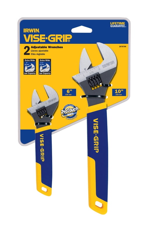 Irwin Vise Grip 2078700 Adjustable Wrench Set 2 Count