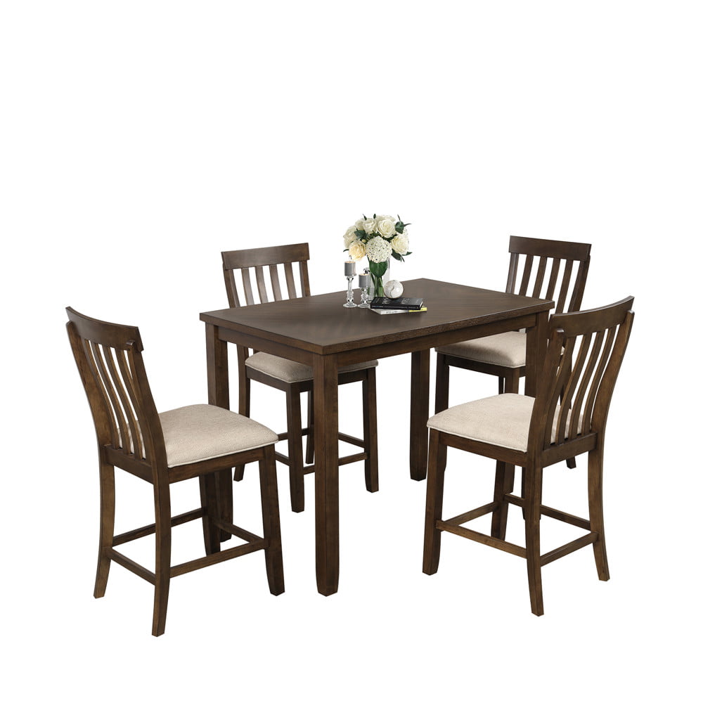 Counter Height Dining Set with Soft Padded Chair Kitchen Table and 4