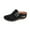 Black, variant on Women's Suede Clogs Mens Leather Mules Comfort Cork Footbed Antislip House Sandals Arch Support Potato Shoes with Adjustable Buckle