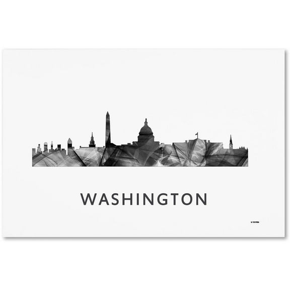 Trademark Fine Art 'Washington DC Skyline WB-BW' Canvas Art by Marlene Watson
