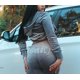 thumbnail image 4 of Velor Juicy Sewing Suit Hoodies Velvet Zipper Sweatshirt And Pants Set Sportswear 2024 Women Spring/Autumn Tracksuit Crop Gray XL, 4 of 5