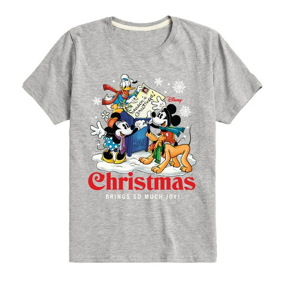 Disney - Mickey and Friends Christmas Brings So Much Joy - Toddler & Youth Short Sleeve Graphic T-Shirt
