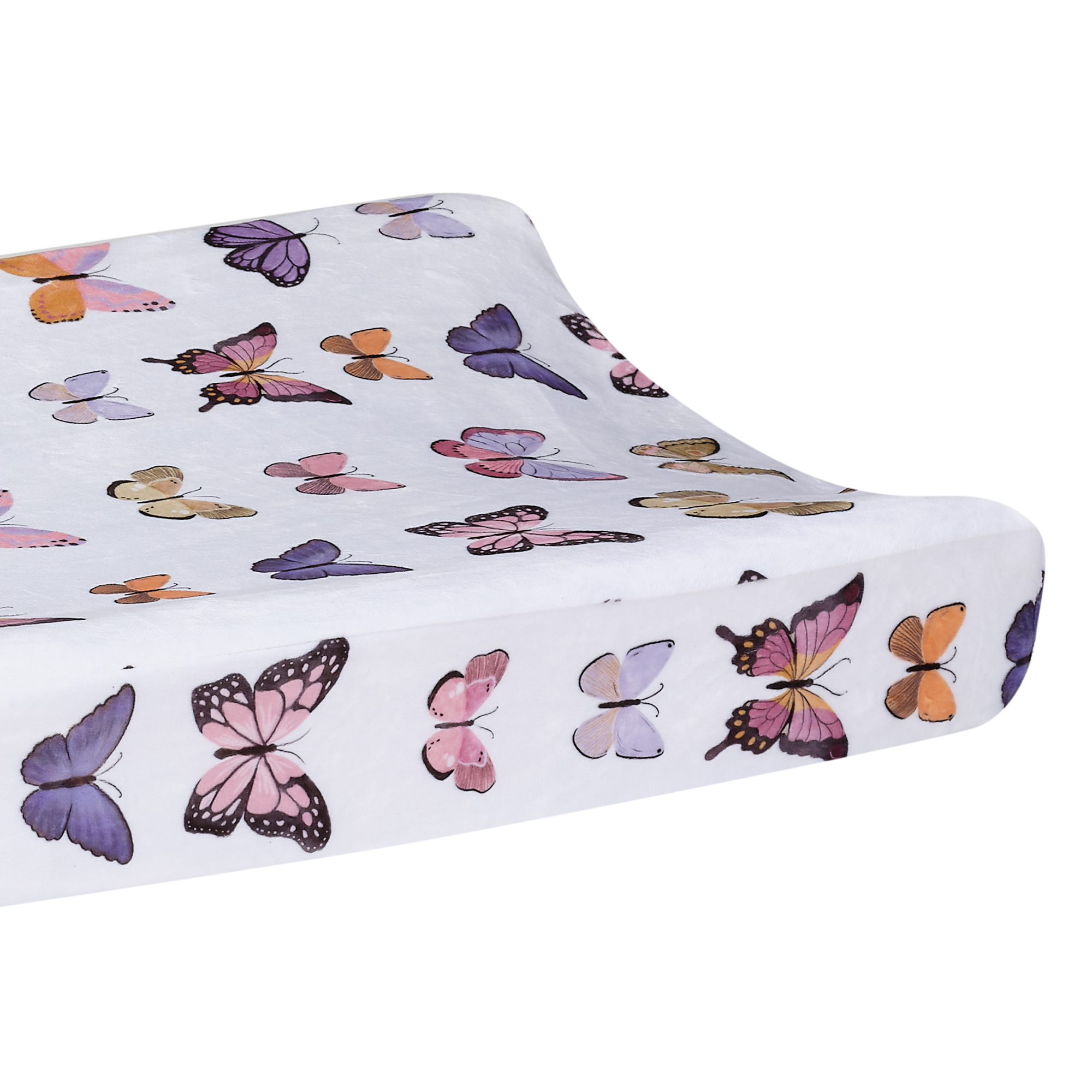 Lambs & Ivy Butterfly Dreams Soft/Cozy Fleece Changing Pad Cover - White