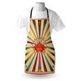 thumbnail image 4 of Circus Apron, Colorful Retro Circus Invitation or Advertisement for Audience with Tent Silhouette, Unisex Kitchen Bib with Adjustable Neck for Cooking Gardening, Adult Size, Multicolor, by Ambesonne, 4 of 4