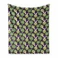 thumbnail image 1 of Vegetable Art Soft Flannel Fleece Blanket, Vibrant Artichoke Motif Exotic Kitchen Organic Recipe Diet Menu Kitchen, Cozy Plush for Indoor and Outdoor Use, 60" x 80", Plum Fern Green, by Ambesonne, 1 of 6