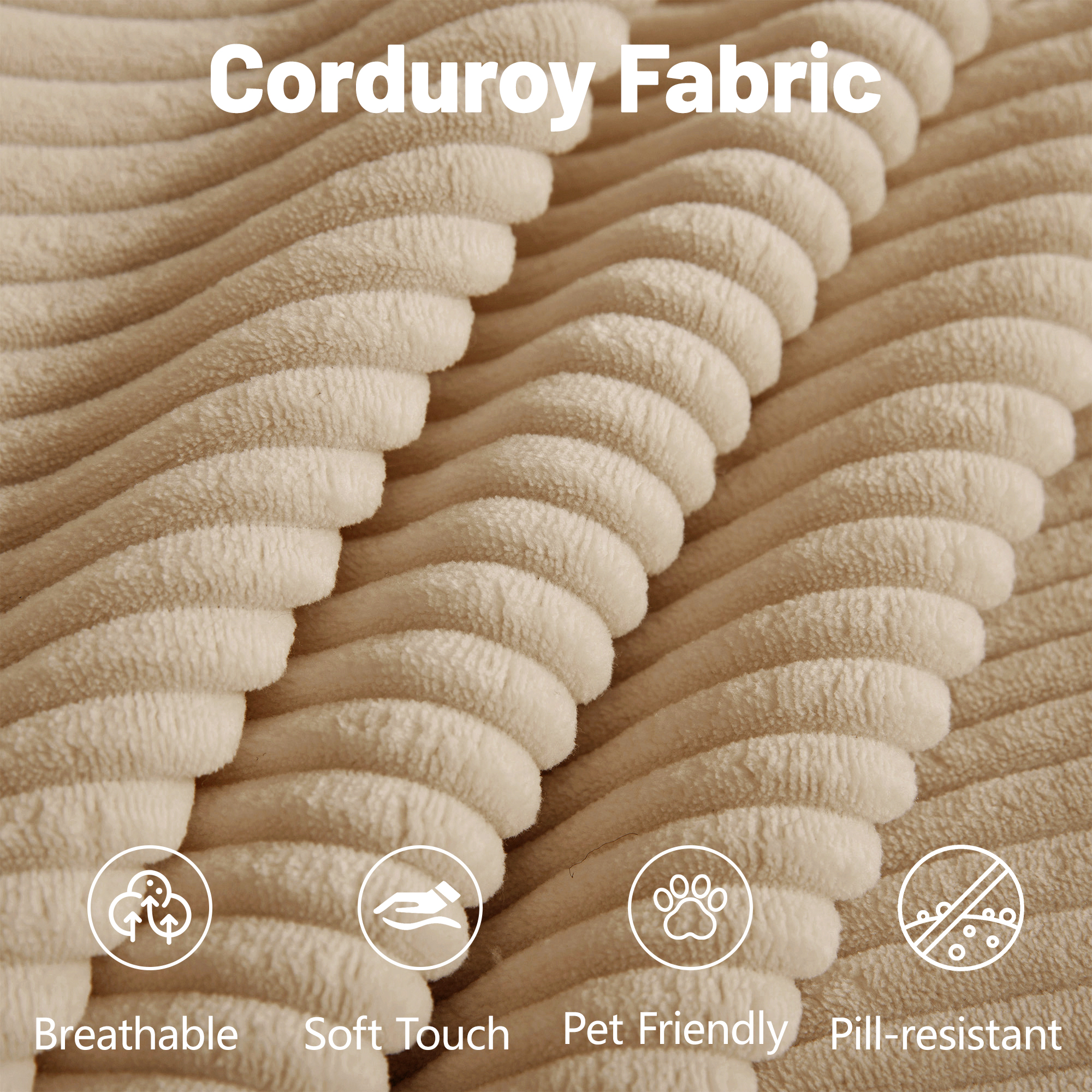 Modular 2 Seat Loveseat Boneless Sofa, Cloud Sectional Couch with Deep Seat, Modern Modular 2-Seat Sofa Couch with Throw Pillows Corduroy Fabric Camel