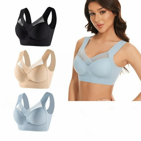 GZWYHT Wireless Bras Clearance Bralettes for Women Large Strapless Lace Tank Top Underwear Thin Side Fold Side Breast Gather Adjustable Bra 2 Or 3 Set Bras for Women Lace Bralette Push Up Bra U 3XL