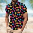 thumbnail image 2 of Antqov Mens T Shirts, Fashion Print Short Sleeve Lapel Button Up Pullover Mesh Breathable Tops Loose Workout Shirts, Summer Beach Trendy Comfy Casual Sporty Hawaiian Shirts, S-5XL, 2 of 6