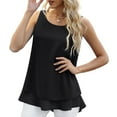 thumbnail image 1 of Top de gasa sin mangas de verano,Top de gasa para mujer Top de gasa sin mangas doble para mujer Top de gasa sin mangas Innovación moderna, 1 of 6