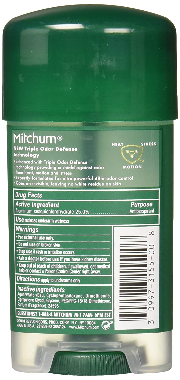 Mitchum Power Gel Anti-Perspirant Deodorant Unscented 2.25 oz (Pack of 4)