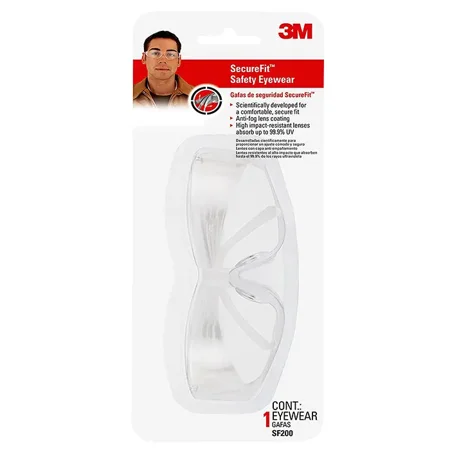 

3M Sf200-Wv8 Clear Lens Tekk Protection Secure Fit Safety Eyewear Impact-Resistant Anti-Fog Lens