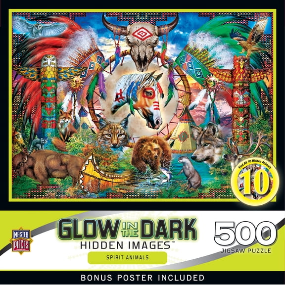 Hidden Images Glow In The Dark - Spirit Animals 500 Piece Puzzle