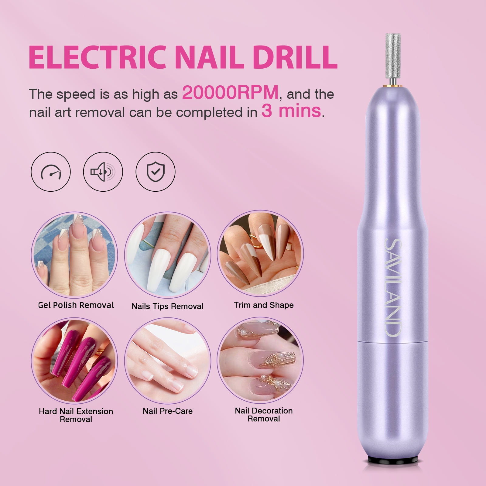 Saviland Gel X Nail Kit with Drill – Nails Tips and Glue Gel Kit with 4-in-1 Nail Glue Gel 500PCS Full Cover Short Square Nails Tips Nail Design Kit for Nail Extension