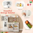 thumbnail image 6 of Topbuy Wooden Kitchen Playset Kids Pretend Play Kitchen with Chalkboard Ice Maker Sink Fabric Drawer & Dishwasher White, 6 of 10