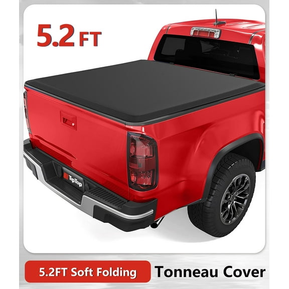 Tiptop Soft Folding Tonneau Cover Truck Bed For 2015-2024 Chevy Colorado / GMC Canyon 5.2ft Bed (61.7") | TPX3 |