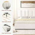 thumbnail image 6 of VECELO Queen Size Bed Frame with 4 Storage Drawers, Upholstered Platform Bed Frame with Adjustable Headboard, Wood Slat Support/Easy Assembly, White, 6 of 11