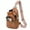 Brown, variant on Crossbody Bag, Water Resistant PU Leather Sling Bag, Fanny Pack Bum Bag, Small Travel Bag with Back Pocket,Bronze