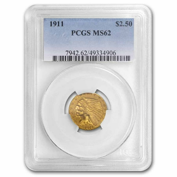 1911 $2.50 Indian Gold Quarter Eagle MS-62 PCGS