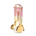 thumbnail image 1 of Juego de utensilios de cocina de 7 piezas con soporte, antiadherente, con base giratoria Rosa, 1 of 8