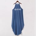 thumbnail image 4 of Vestido holgado de mezclilla sin mangas con estampado de cuello halter HUOGUO para mujer, 4 of 5
