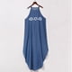 thumbnail image 4 of Vestido holgado de mezclilla sin mangas con estampado de cuello halter HUOGUO para mujer, 4 of 5