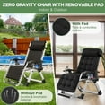 thumbnail image 5 of NAIZEA 2 PACK Zero Gravity Chair, Portable Folding Lawn Recliner with Removable Headrest, Cushion and Cup Holder, Black, 5 of 7