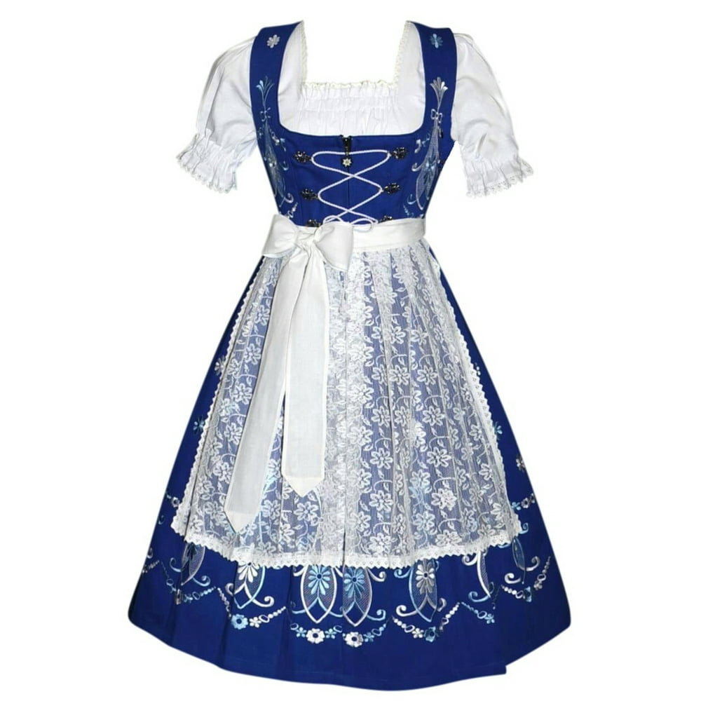 blue and white dirndl