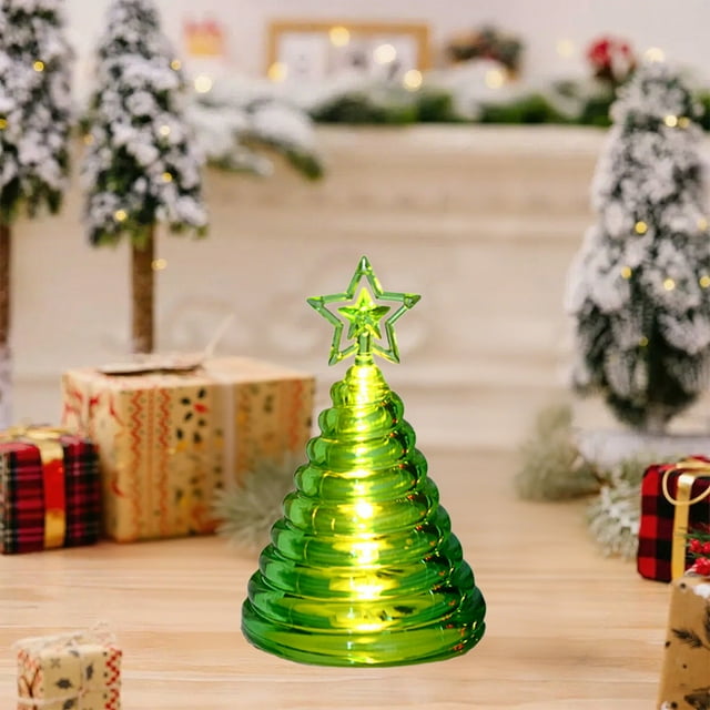 Rvkxad Christmas Tree Candle Light, Acrylic Electronic Flameless Candle for Holiday Atmosphere, LED Candle, Festive Decor