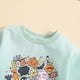 thumbnail image 2 of Gibobby Playeras Deportivas Niños pequeños bebés niñas niños otoño invierno cálido Halloween animados estampado manga larga Tops ropa para niños(Glauco, 12-18 Meses), 2 of 5