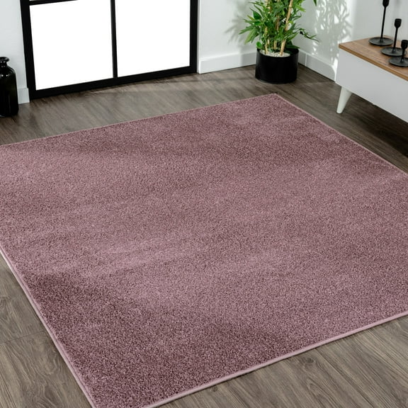 JONATHAN Y SUPERSOFT 9' Square Area Rug, Haze - Light Purple, SEU100R-9SQ