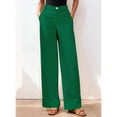thumbnail image 6 of Women Wide Leg Pants High Waisted Spring Business Casual Outfits Trousers Palazzo Pants Pockets Green XL, 6 of 9