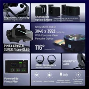 Pimax Crystal Super 8K Micro-OLED Virtual Reality Headset with Controllers - PVH00010208