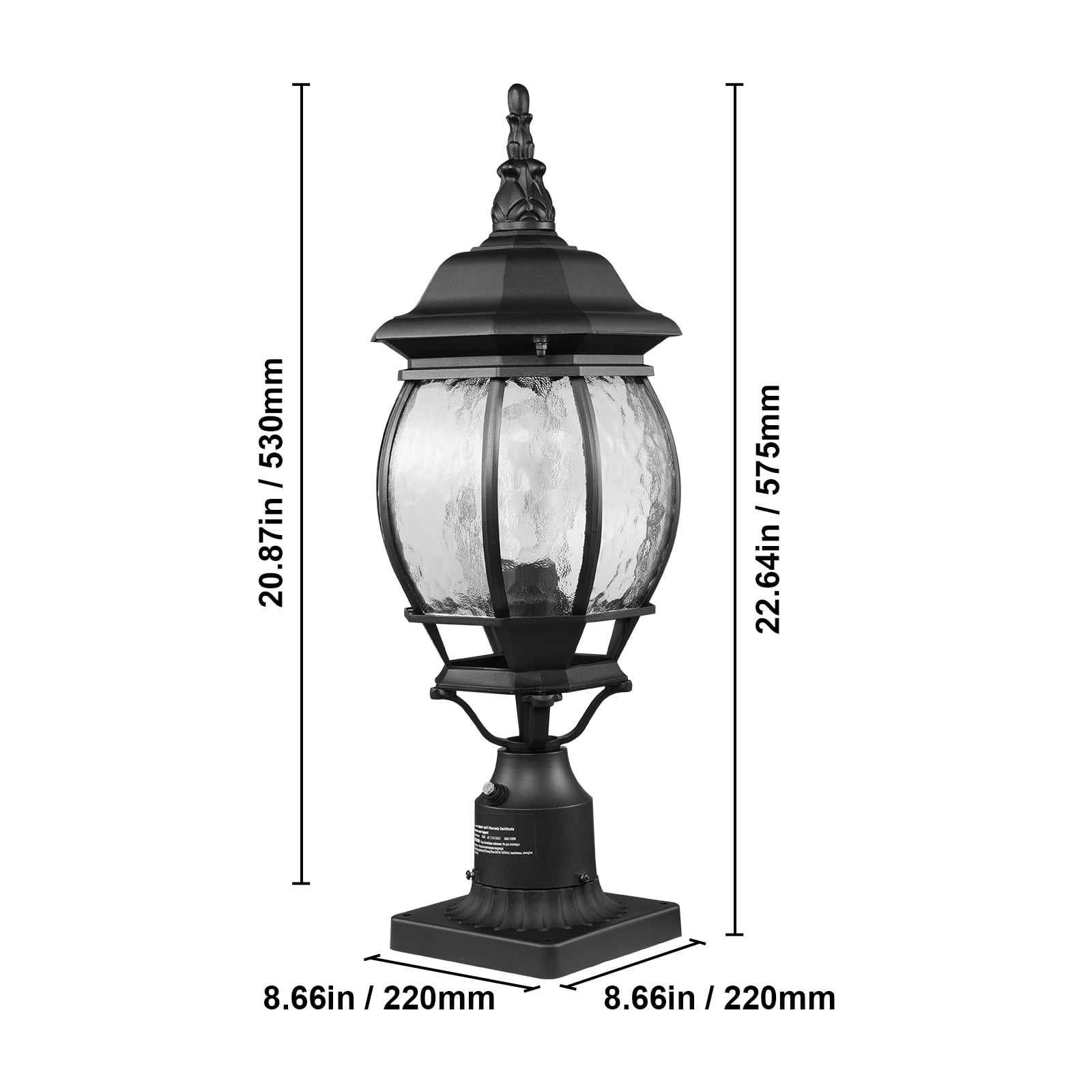 KFFKFF 2 Set Twilight to Sunrise Outdoor Post Light, 20.87 in